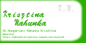 krisztina mahunka business card